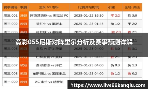 竞彩055尼斯对阵里尔分析及赛事预测详解